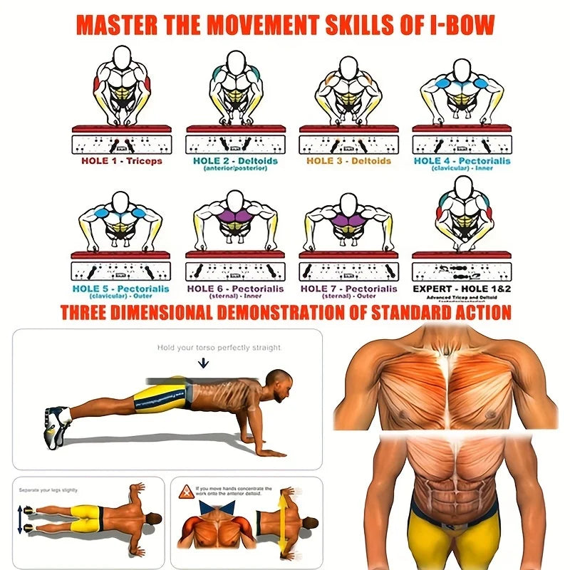 Planche de pompes multifonction pliable Push-Up Board Pro